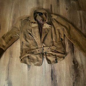 Forever 21 Women’s tan biker jacket size S